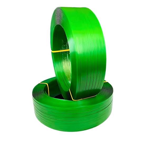 สายรัดพลาสติกสีเขียว แบบเรียบ/แบบลาย PET   16 , 19 MM.